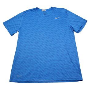 Nike Shirt Mens L Blue Workout Gym Fitness Dri-Fit Short Sleeve Tee